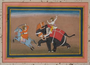 Tigre attaquant un éléphant - Indian School
